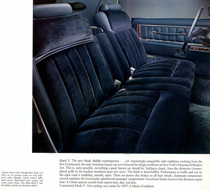 1977 Lincoln Continental Mark V Brochure Page 1